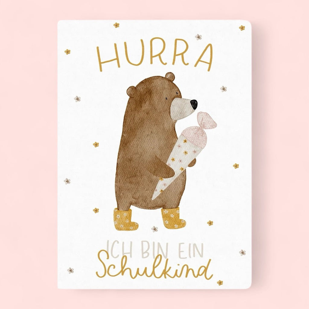 Hej Hanni Postkarte Schulanfang Bär - Sausebrause Shop