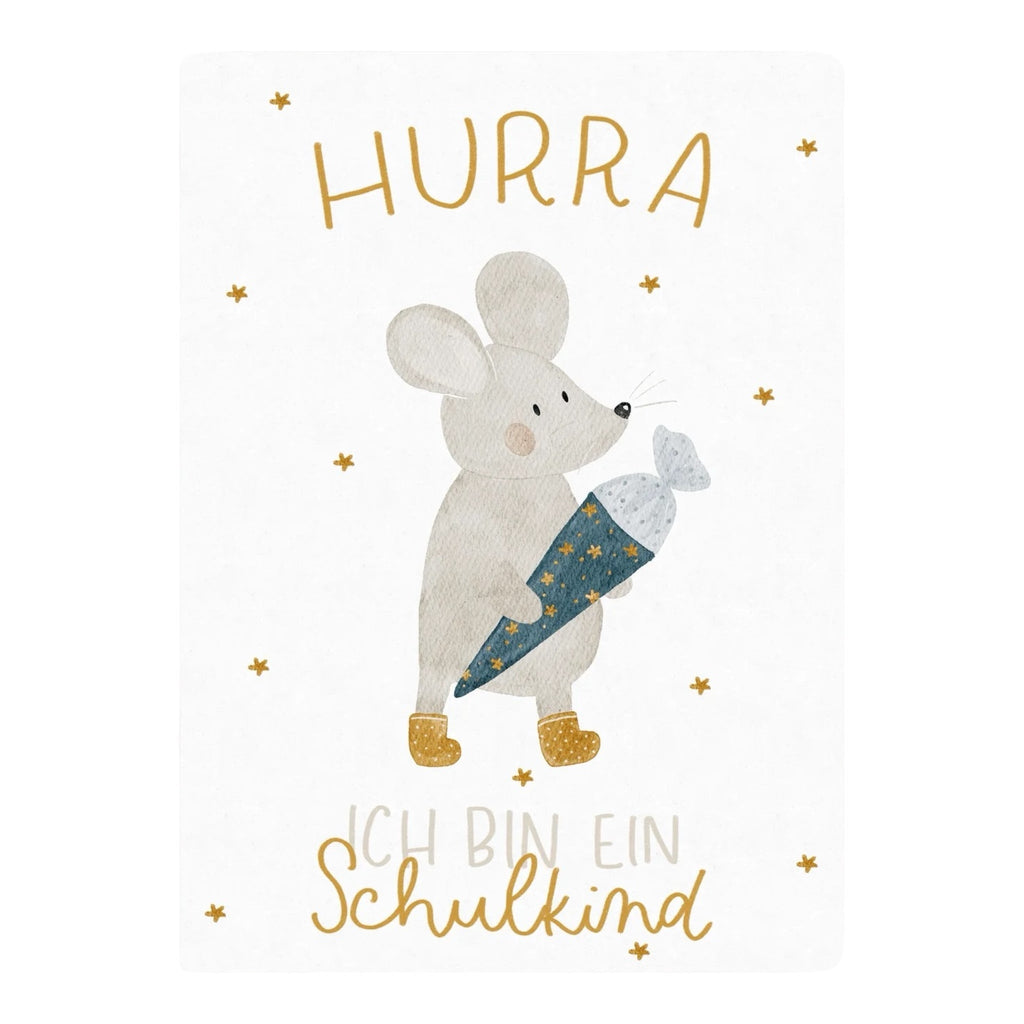 Hej Hanni Postkarte Schulanfang Maus - Sausebrause Shop