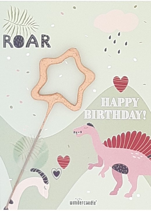 Wondercandle® Mini Wondercard Roar Dino Happy Birthday - Sausebrause Shop