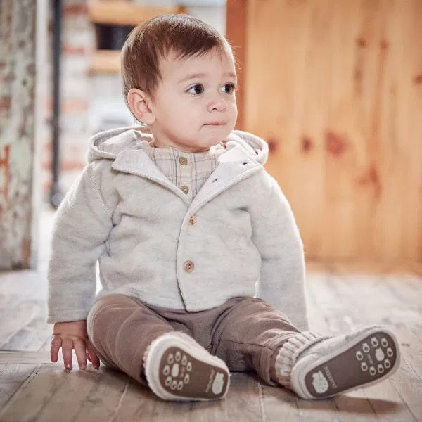 Maximo GOTS Baby Jacke Wollfleece – Kuschelige Babyjacke