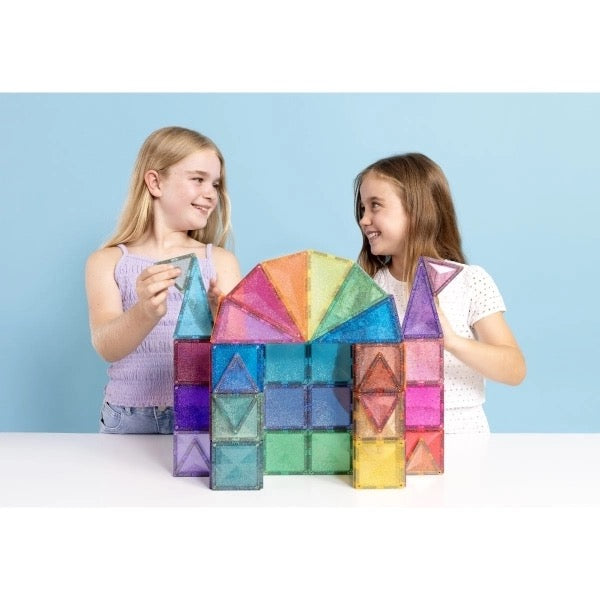 Connetix Glitter Castle Pack – 48 magnetische Bausteine