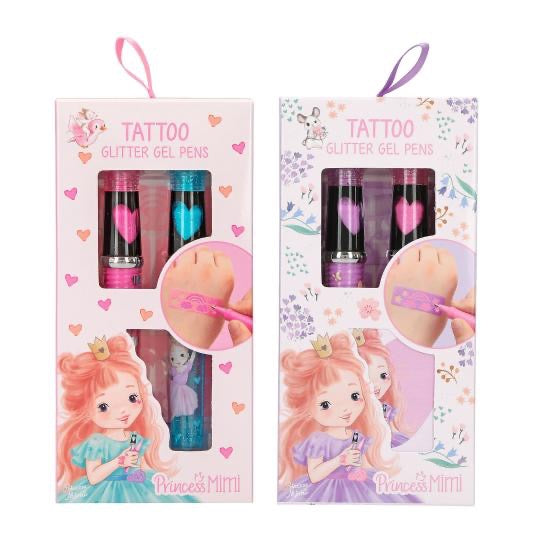 Princess Mimi Tattoo Glitzer Gelstifte 2er-Set mit Schablonen