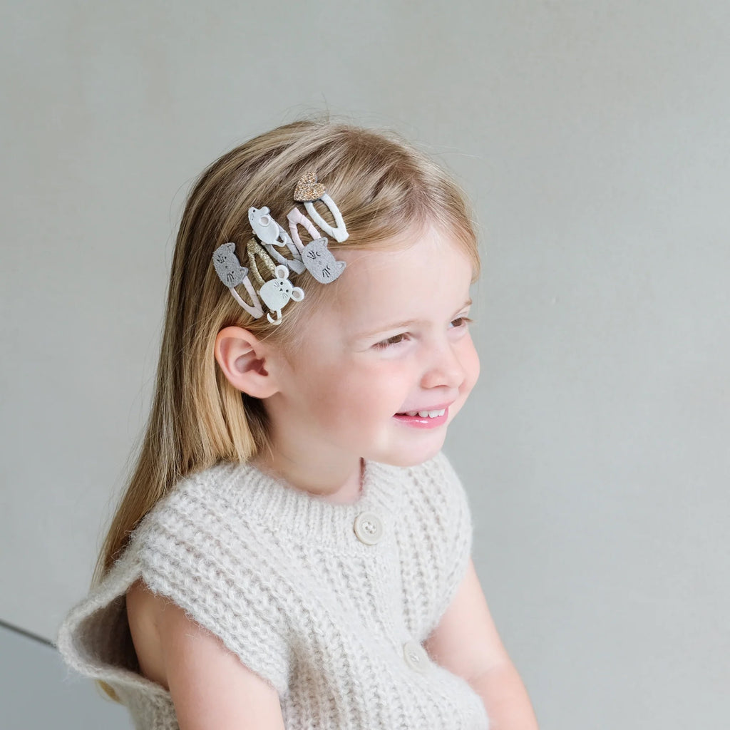 Mimi & Lula Katze & Maus Mini Haarspangen – 5er Set