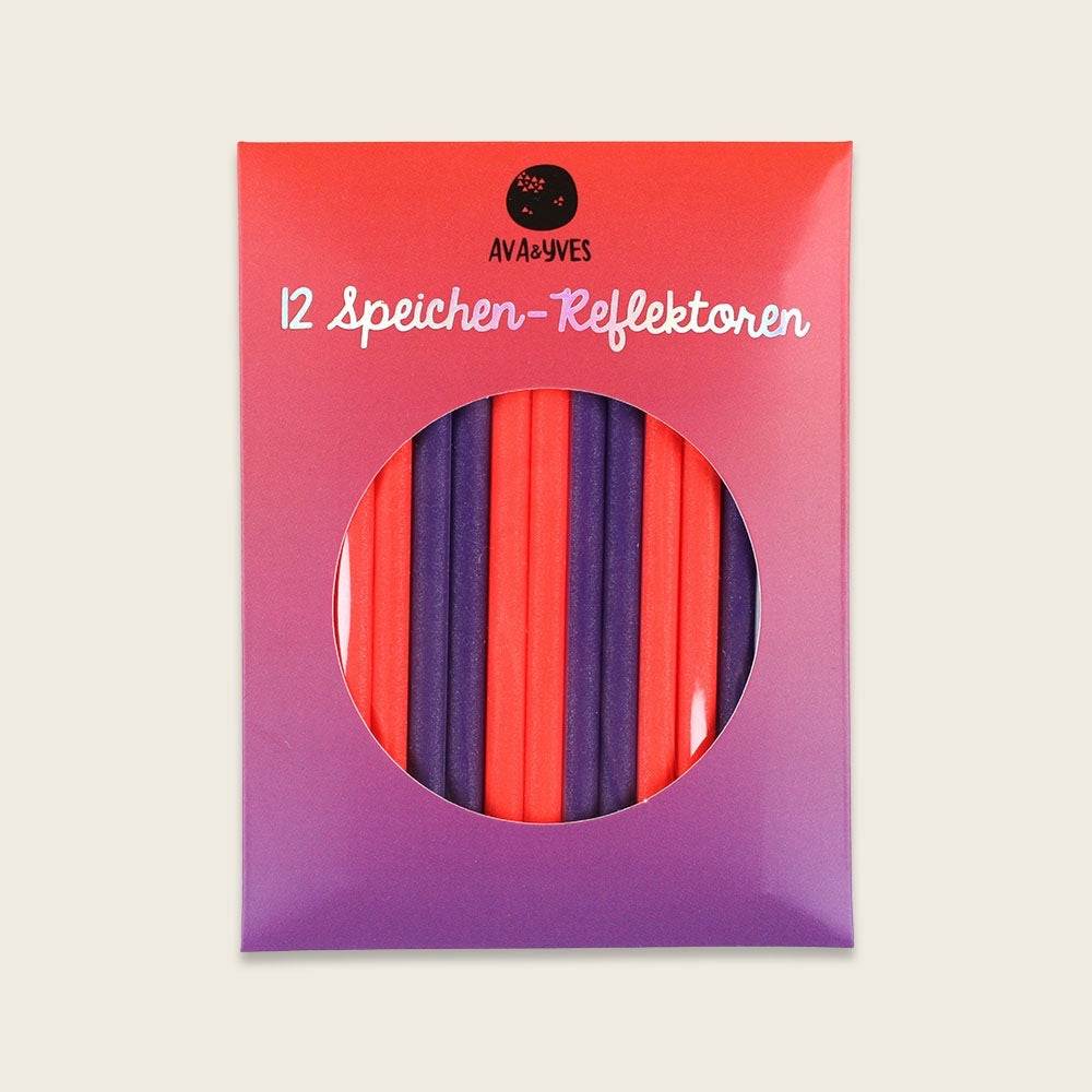 ava&yves Speichenreflektoren NeonpinkViolett 12 Stück 8 cm