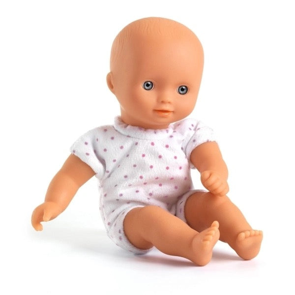 Djeco Pomea Puppe Mini Barbara 20 cm – Babypuppe ab 18 Monaten