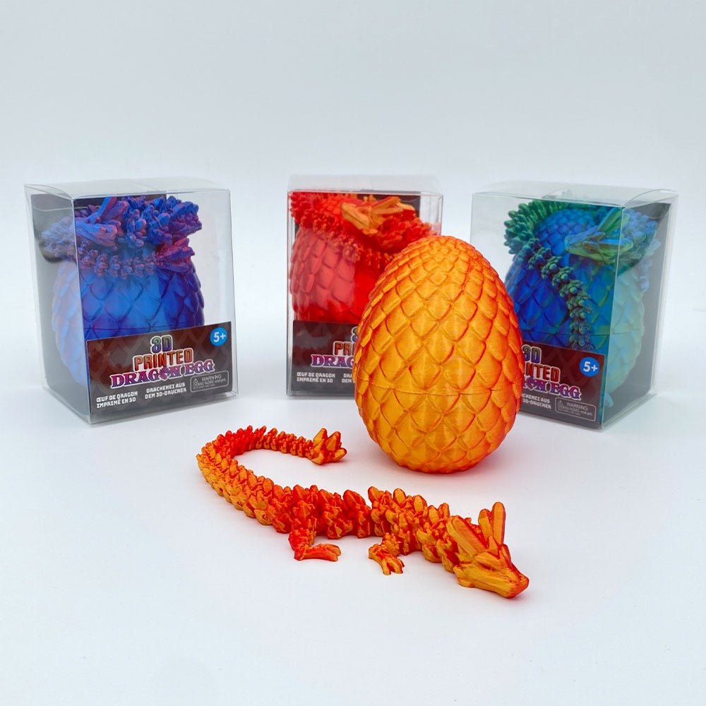 3D gedrucktes Drachenei – Überraschungsei mit flexiblem Drachen - Sausebrause Shop