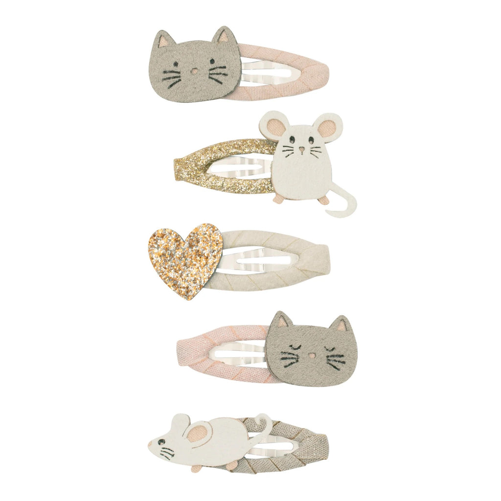 Mimi & Lula Katze & Maus Mini Haarspangen – 5er Set