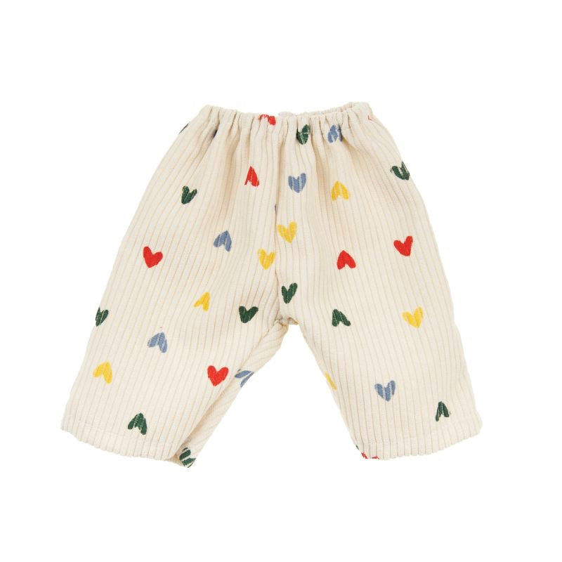 Heless Puppen Kordhose Herz Konfetti Set mit Tshirt und Nickituch 35‑45 cm