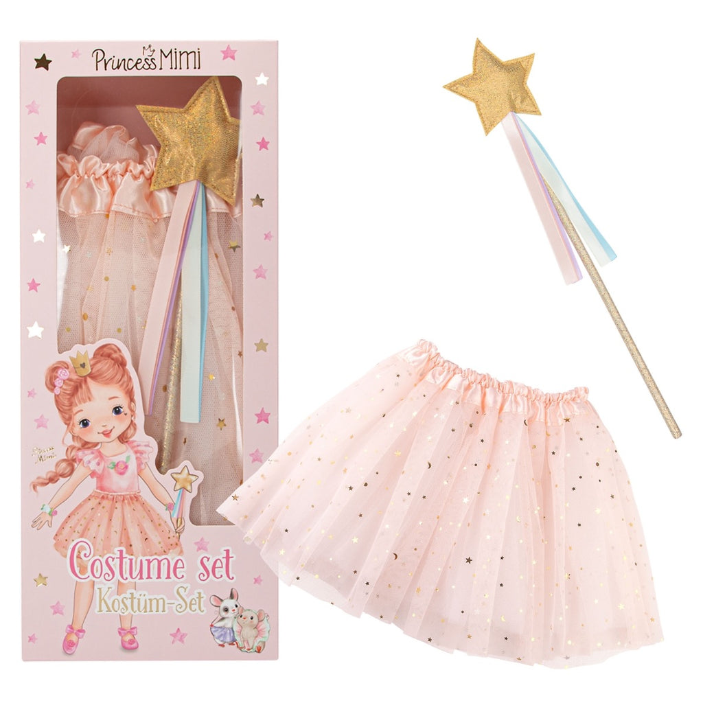 Princess Mimi Kostüm-Set Tüllrock und Zauberstab 104-122 cm