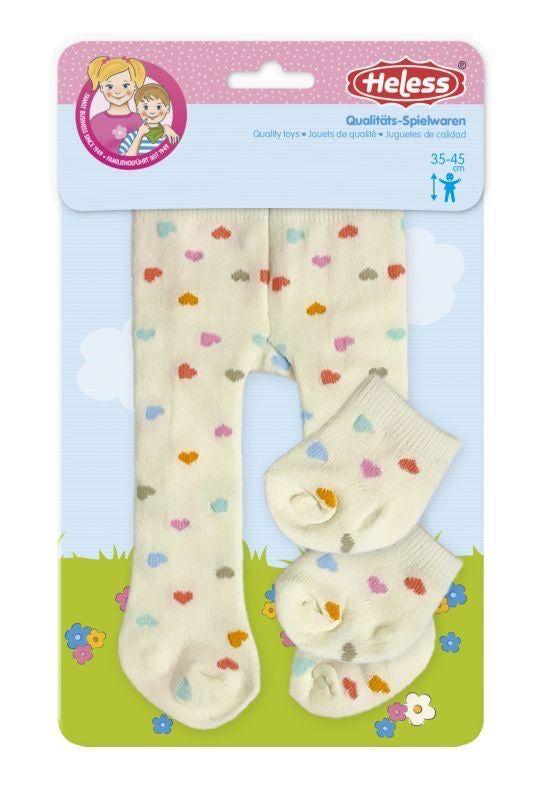 Heless Puppen Strumpfhose mit Söckchen Herz Konfetti 28-35 cm