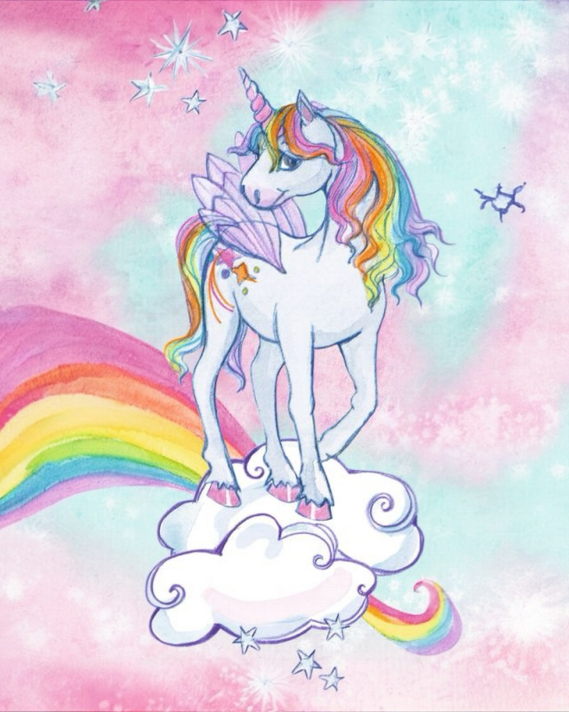 Spiegelburg Zauberhandtuch Einhorn Paradies Regenbogen