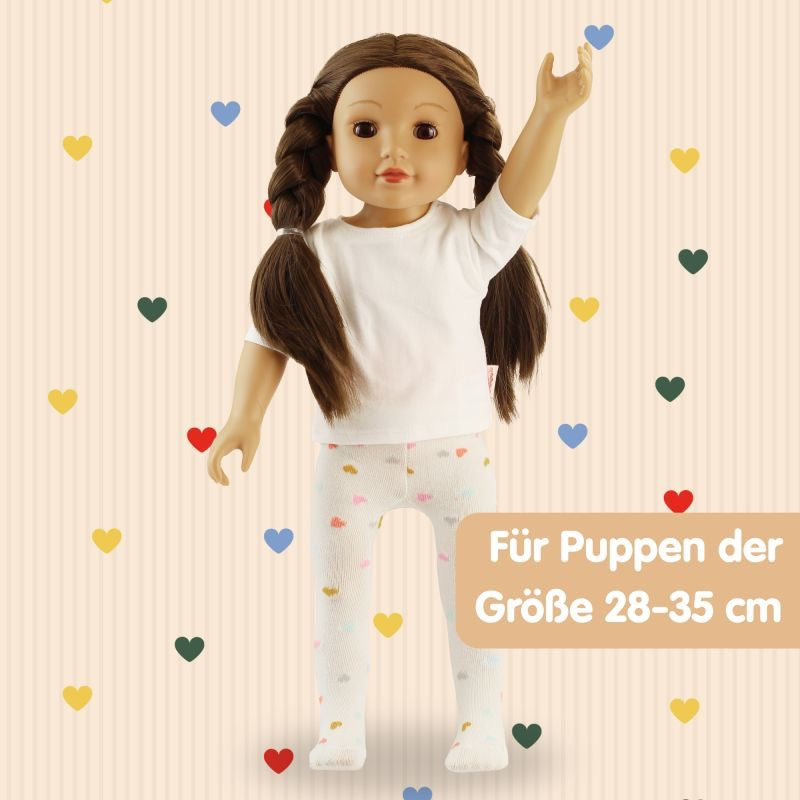 Heless Puppen Strumpfhose mit Söckchen Herz Konfetti 28-35 cm