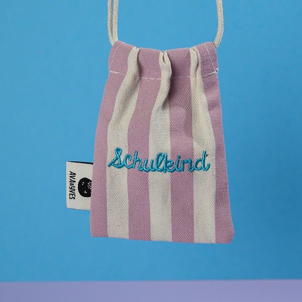 Ava & Yves Armband Schulkind im Säckchen dunkelrosa / weiß - Sausebrause Shop