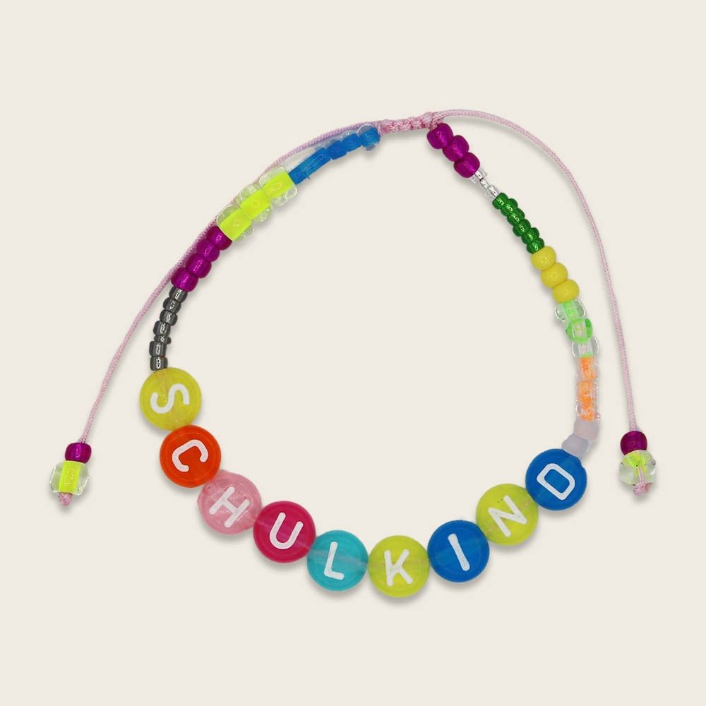 Ava & Yves Armband Schulkind im Säckchen dunkelrosa / weiß - Sausebrause Shop