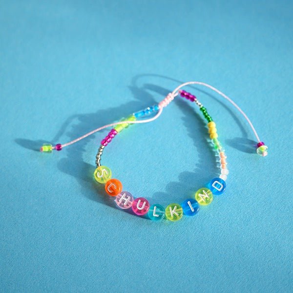 Ava & Yves Armband Schulkind im Säckchen dunkelrosa / weiß - Sausebrause Shop