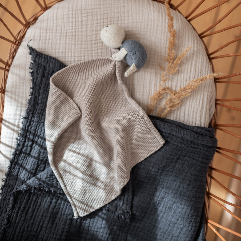 Ava & Yves Kuscheltuch Schildkröte creme - blau - Sausebrause Shop