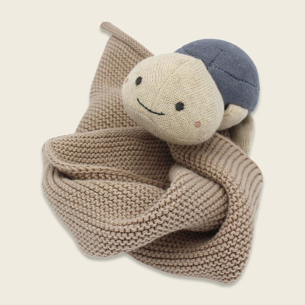 Ava & Yves Kuscheltuch Schildkröte creme - blau - Sausebrause Shop