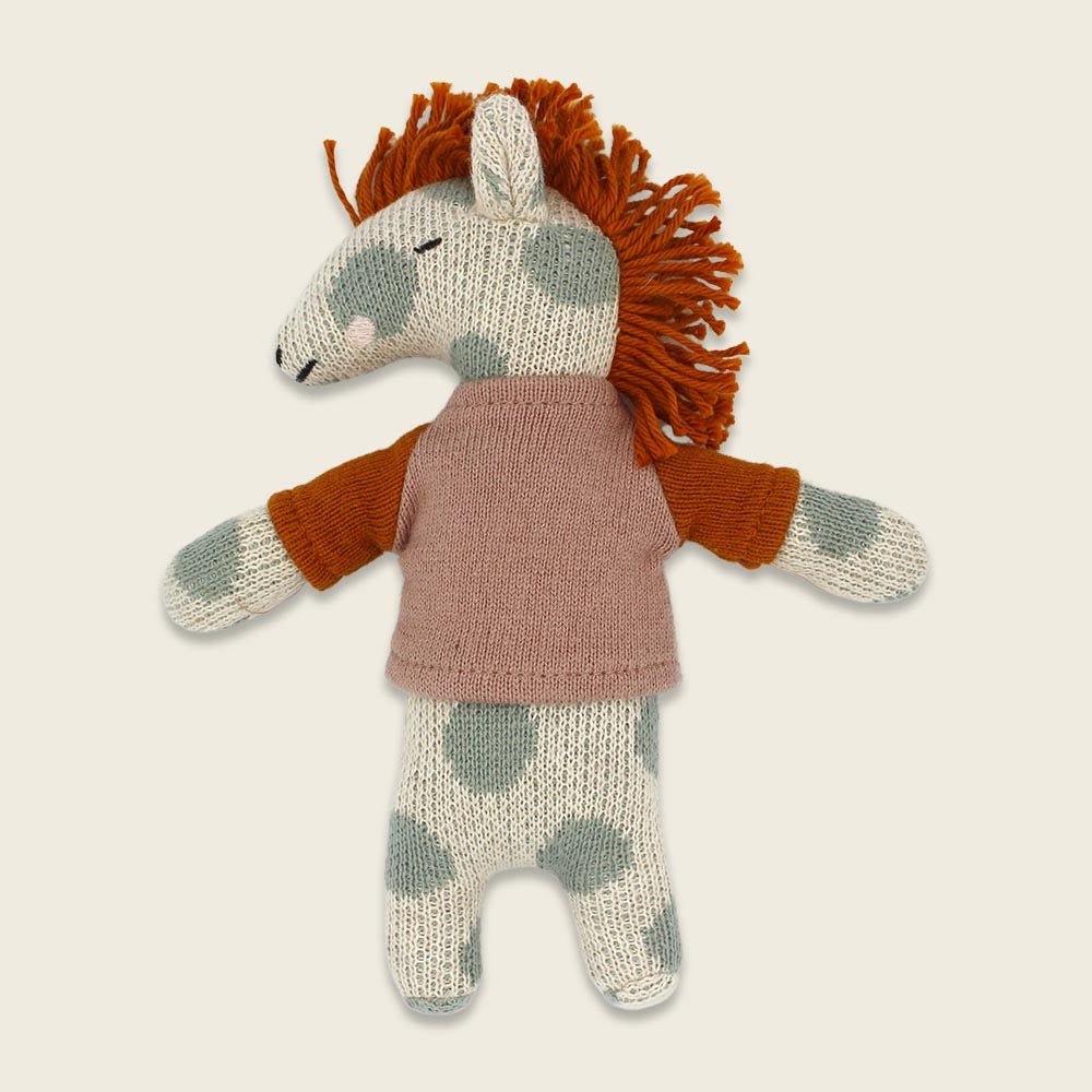 Ava & Yves Mini‑Kuscheltier „Pferd“ – hellblau gepunktet, ca. 12 cm - Sausebrause Shop