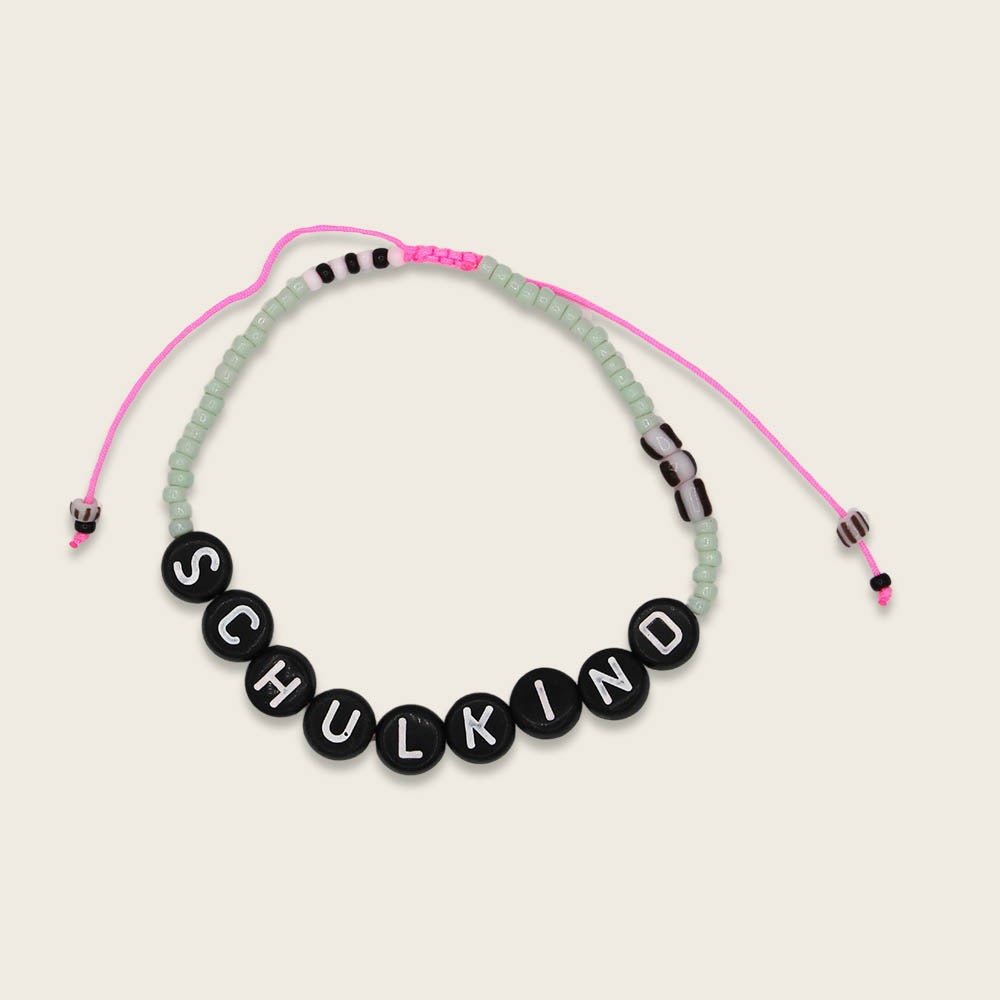 Ava & Yves Perlenarmband „Schulkind“ mint/pink mit Säckchen - Sausebrause Shop