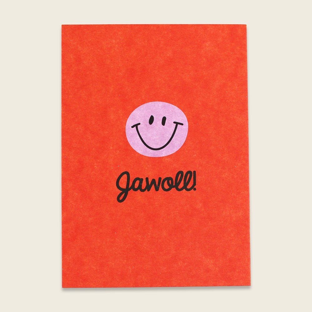 Ava & Yves Postkarte Jawoll Rot mit Goldeffekt - Sausebrause Shop