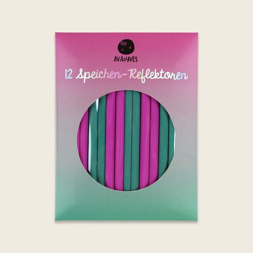 ava&yves Speichenreflektoren Neonpink Violett – 12 Stück 8 cm - Sausebrause Shop