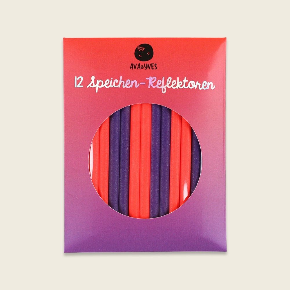 ava&yves Speichenreflektoren NeonpinkViolett 12 Stück 8 cm - Sausebrause Shop