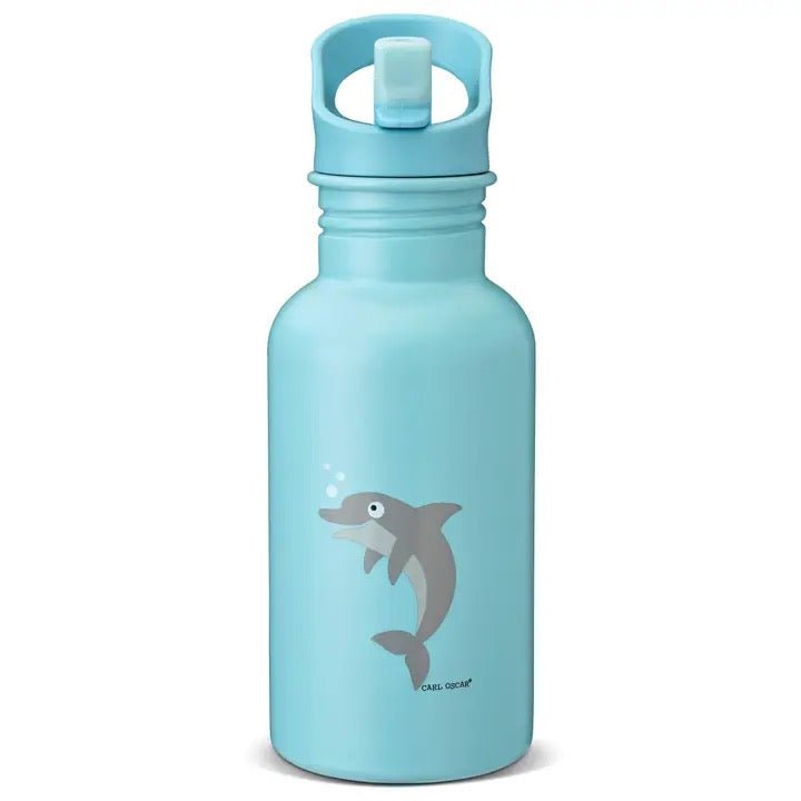 Carl Oscar Trinkflasche Steelish Blau Delfin 0,5 l Edelstahl - Sausebrause Shop