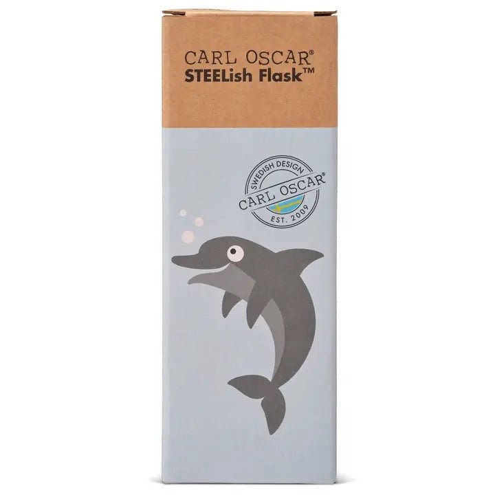 Carl Oscar Trinkflasche Steelish Blau Delfin 0,5 l Edelstahl - Sausebrause Shop