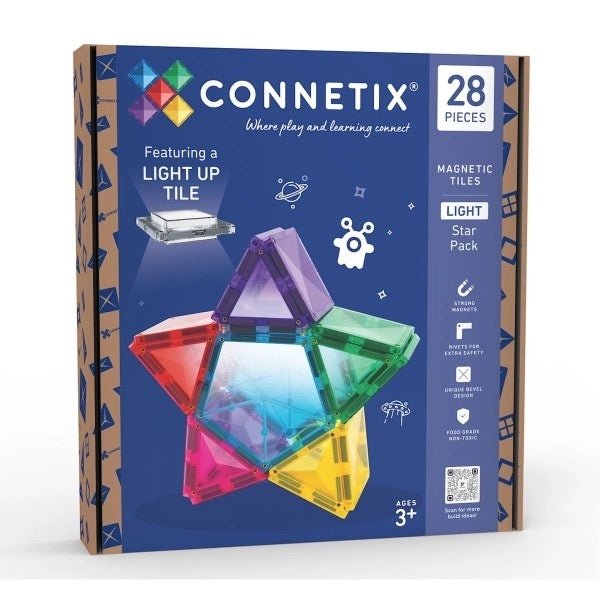 Connetix Light Star Pack – 28 magnetische Bausteine mit Leuchtelement - Sausebrause Shop