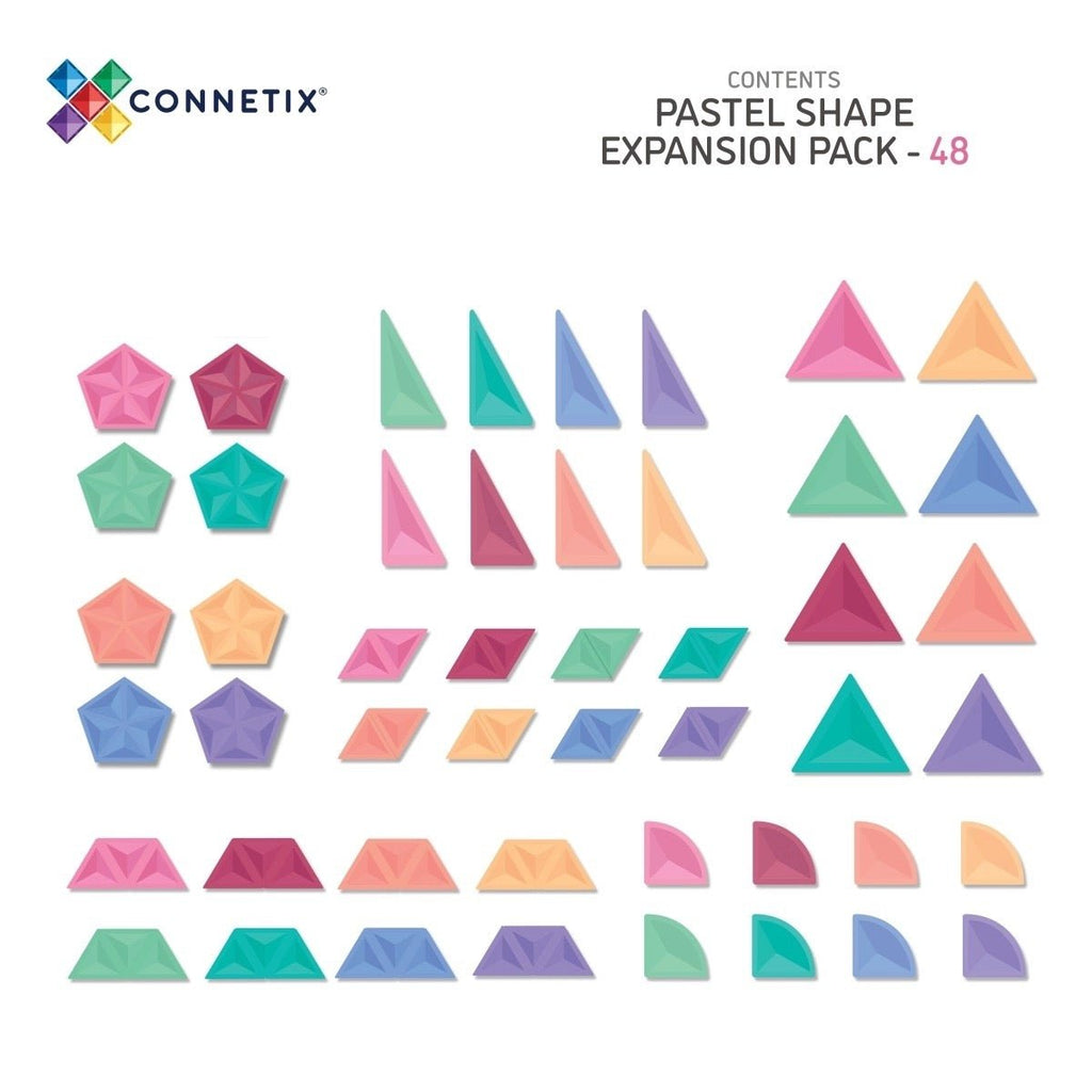 Connetix Magnetbausteine Pastel Shape Expansion Pack 48 Teile - Sausebrause Shop
