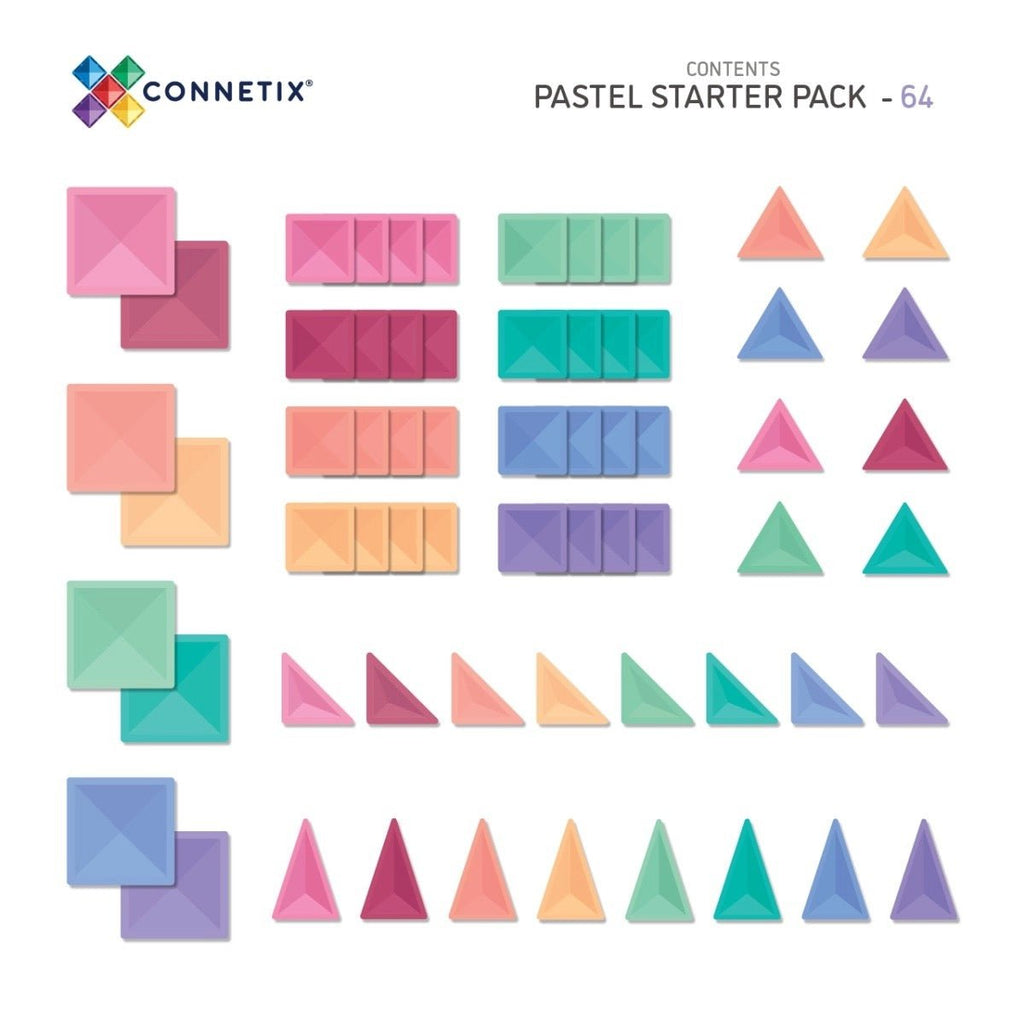Connetix Magnetbausteine Pastel Starter Pack - 64 Teile - Sausebrause Shop