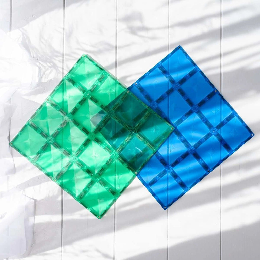 Connetix Magnetbausteine Rainbow Blue & Green Basisplatten - 2 Teile - Sausebrause Shop