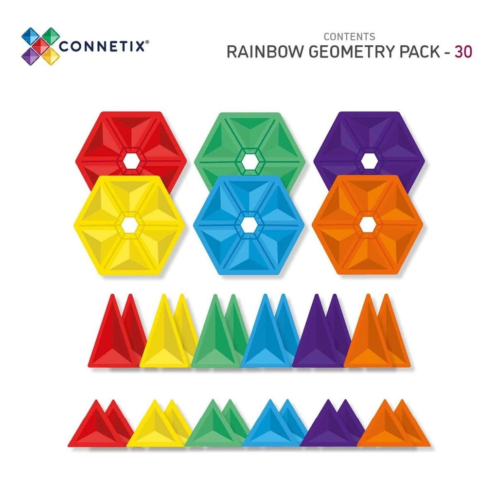 Connetix Magnetbausteine Rainbow Geometry Pack - 30 Teile - Sausebrause Shop