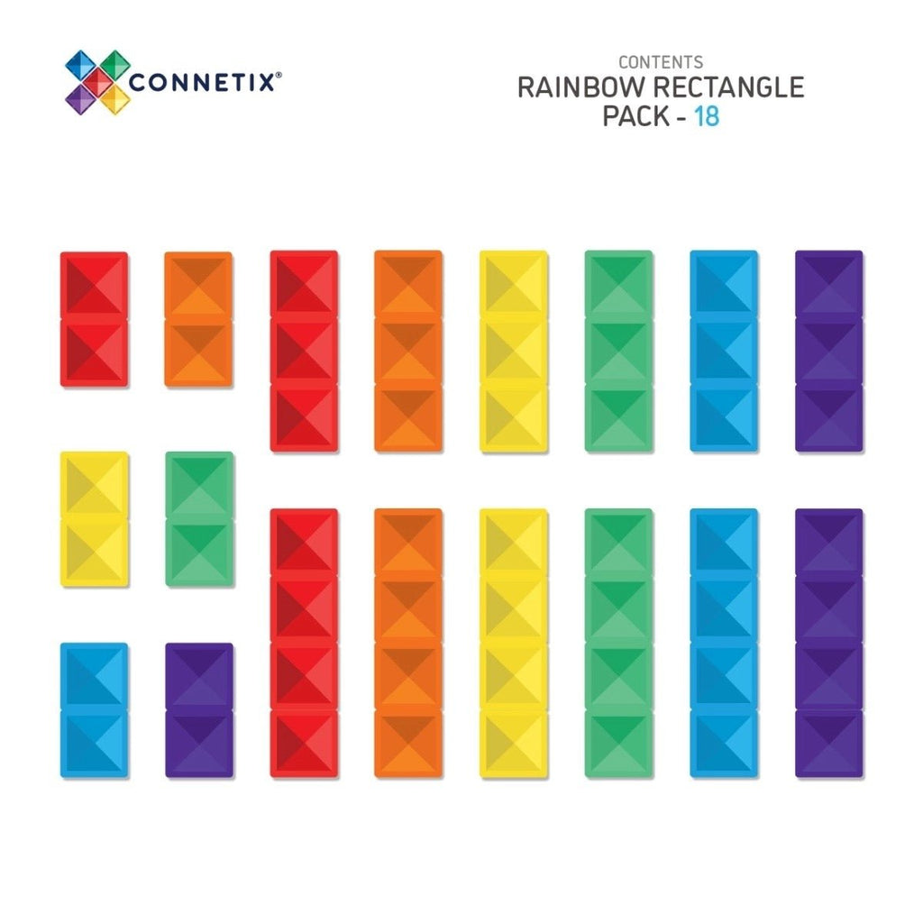 Connetix Magnetbausteine Rainbow Rectangle Pack - 18 Teile - Sausebrause Shop
