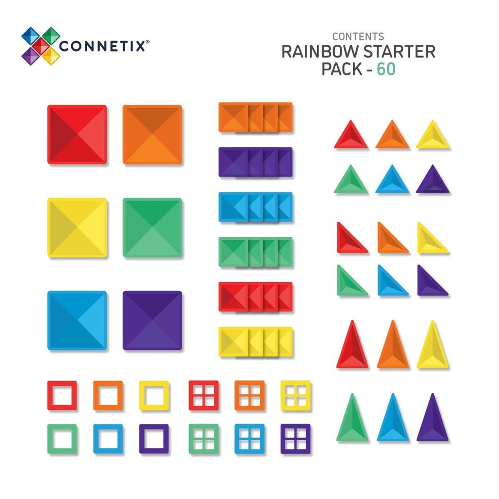 Connetix Magnetbausteine Rainbow Starter Pack 60 Teile - Sausebrause Shop