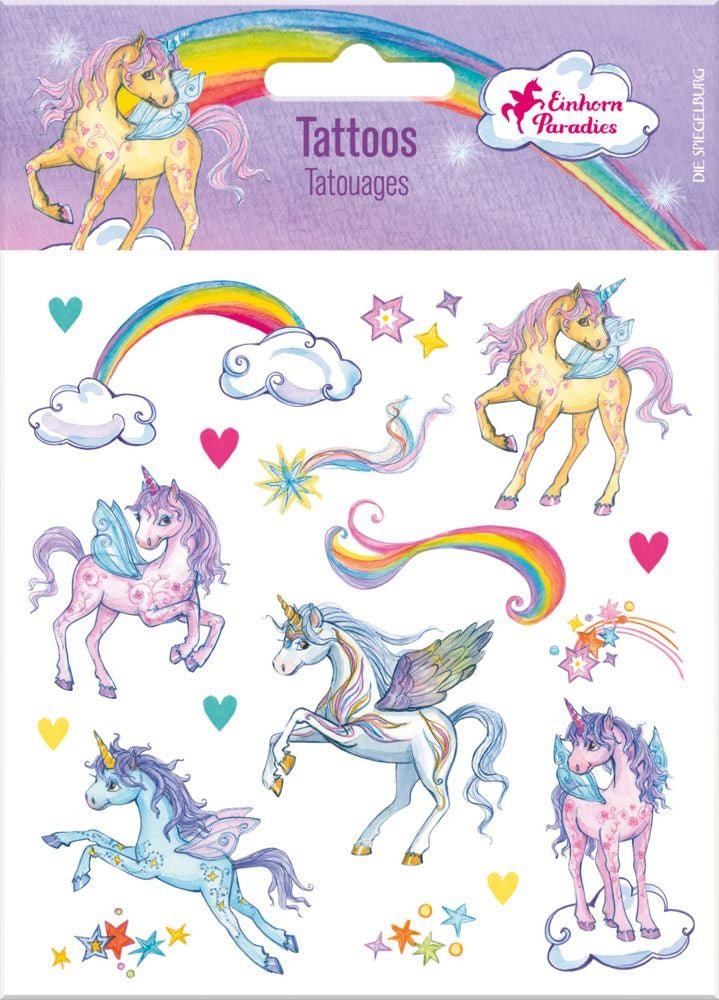 Die Spiegelburg Glitzer - Tattoos Einhorn - Paradies - Sausebrause Shop