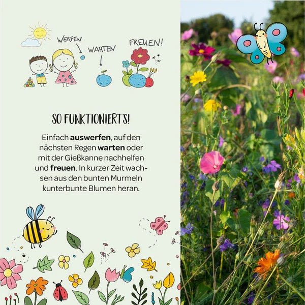 Die Stadtgärtner Blumenmurmeln im Pergaminbeutel Frühlingsgruß - Sausebrause Shop