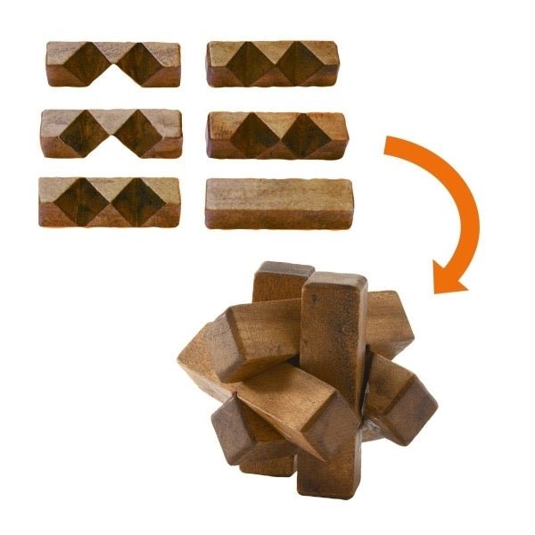Djeco Knobelspiele Woodix – 6 Geduldsspiele aus Holz - Sausebrause Shop