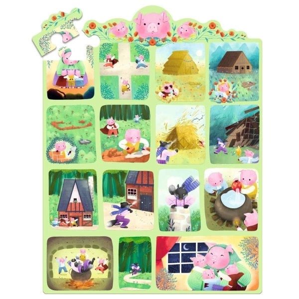 Djeco Story Puzzle Die drei kleinen Schweinchen 35 Teile - Sausebrause Shop