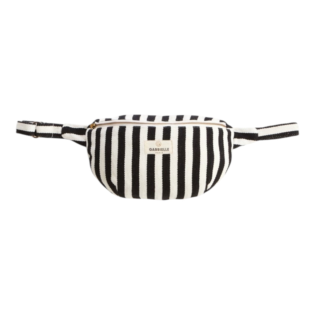 Gabrielle Paris Waist Bag „Rayures Noires“ – Baumwolltasche mit Streifen - Sausebrause Shop