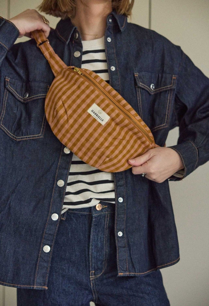 Gabrielle Paris Waist Bag „Vichy Glaise“ – Hüfttasche aus Baumwolle in Terrakotta - Sausebrause Shop