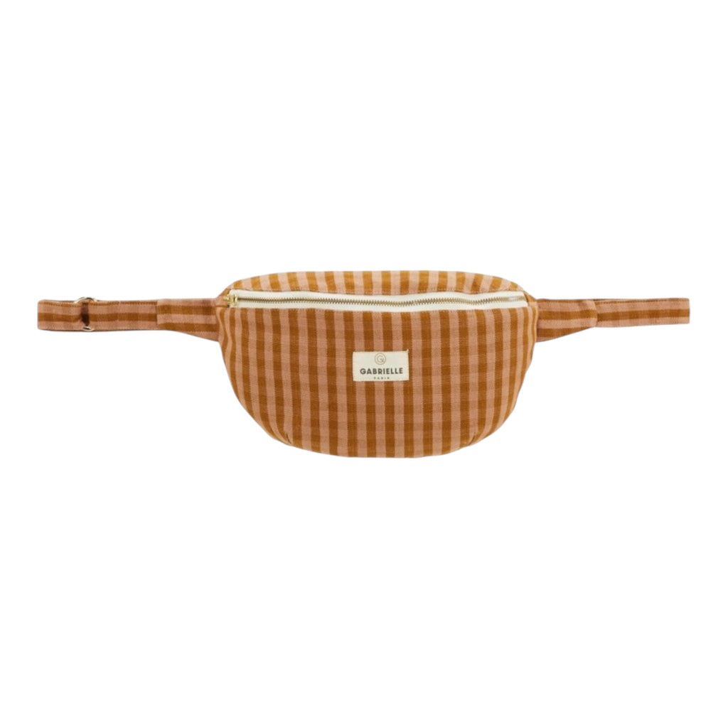 Gabrielle Paris Waist Bag „Vichy Glaise“ – Hüfttasche aus Baumwolle in Terrakotta - Sausebrause Shop
