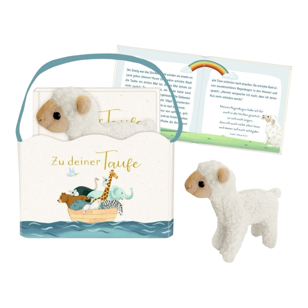 Geschenkset Buch und Lamm - Zu deiner Taufe Arche Noah - Sausebrause Shop