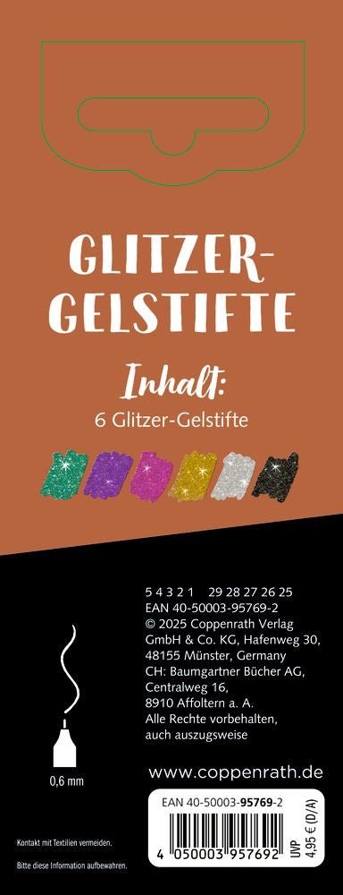 Glitzer - Gelstifte 6 Farben - 100% selbst gemacht - Sausebrause Shop