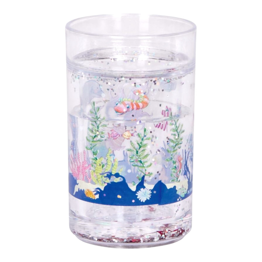 Glitzerbecher mit Schwimmelementen Nella Nixe – magisches Unterwasser - Design mit Glitzereffekt - Sausebrause Shop