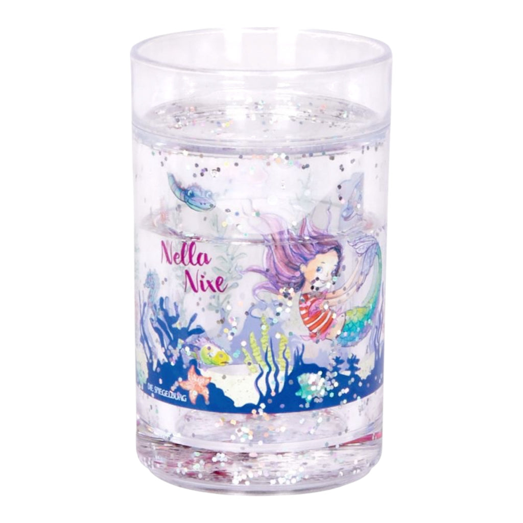 Glitzerbecher mit Schwimmelementen Nella Nixe – magisches Unterwasser - Design mit Glitzereffekt - Sausebrause Shop