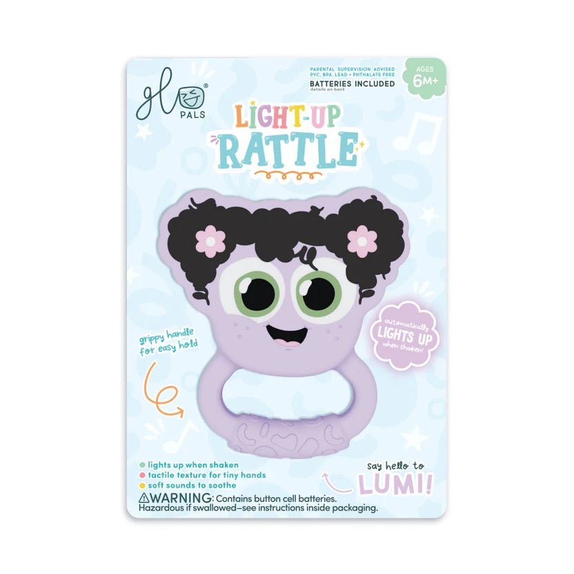 Glo Pals Light - Up Rattle Lila – Wasserleuchtende Rassel Baby ab 6 Monate - Sausebrause Shop