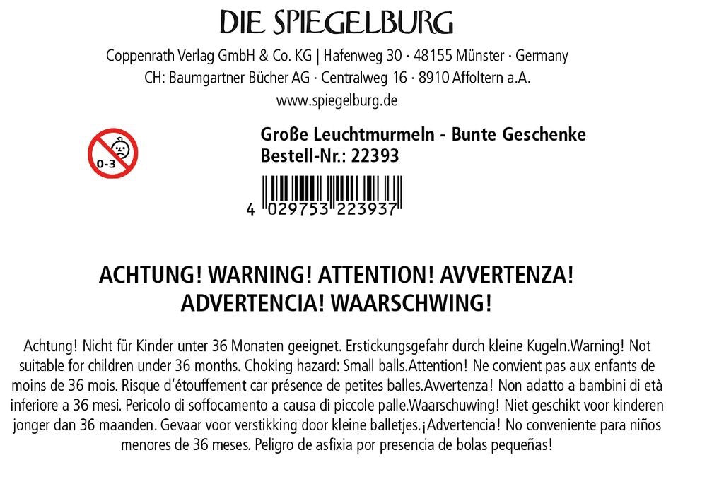 Große Leuchtmurmeln Bunte Geschenke - Sausebrause Shop