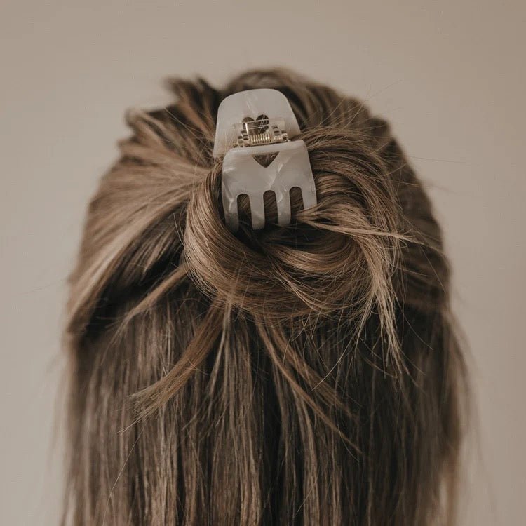 Haarspange Klein Herz Weiß Eulenschnitt - Sausebrause Shop