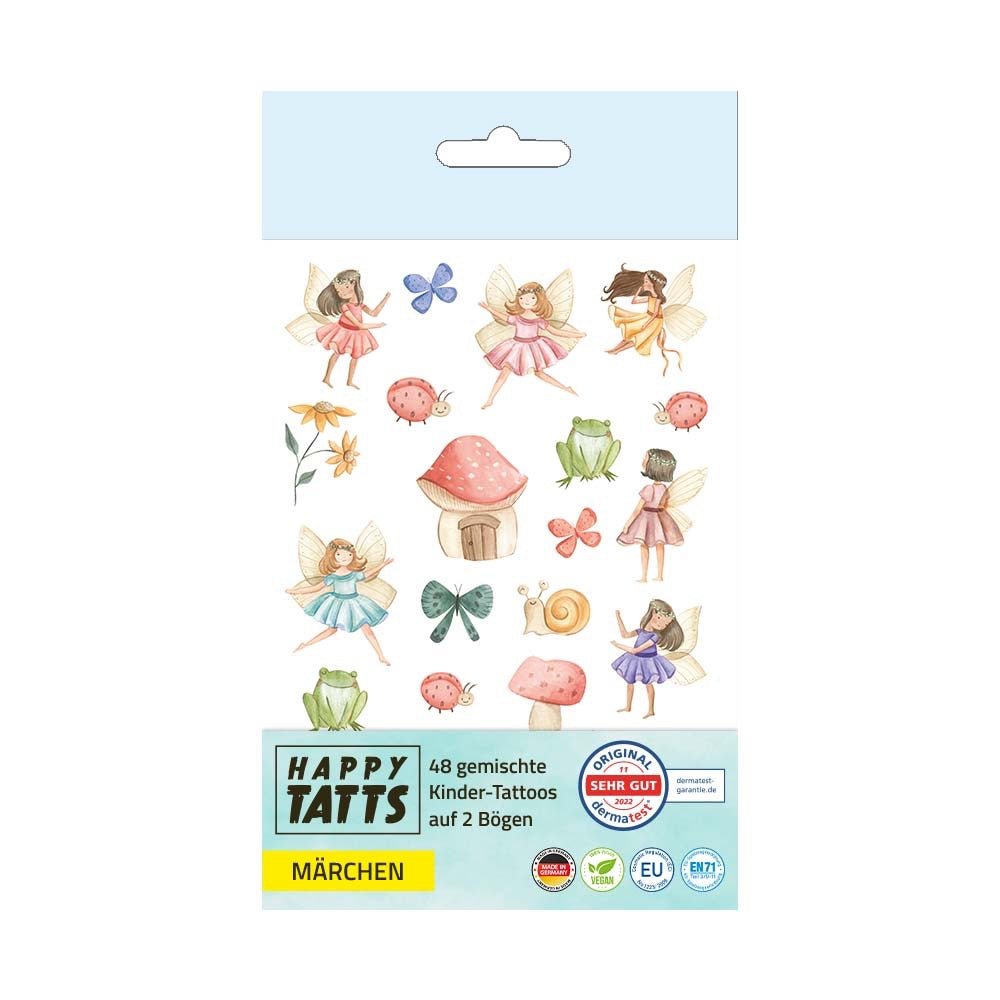 Happy Tatts – Kinder - Tattoos Märchen, 48 Stück - Sausebrause Shop